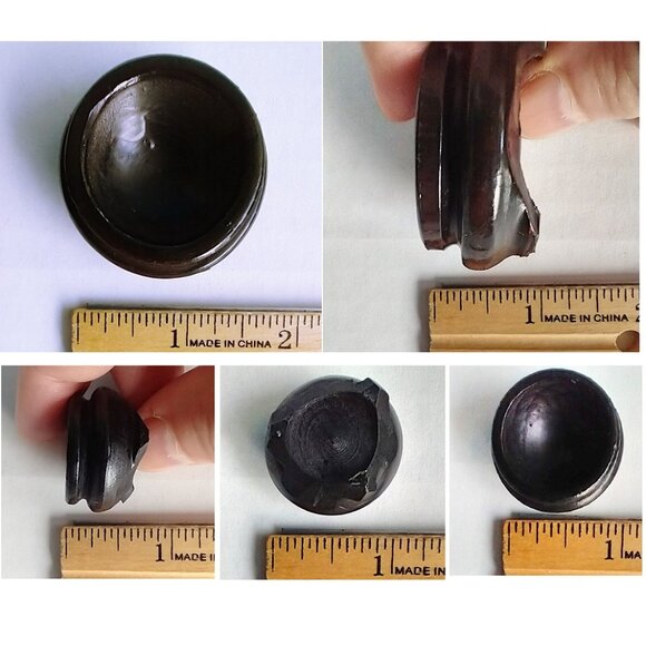 Vintage Chinese Jade Green Egg Trio Hand Painted Stones w/Stands - Picture 8 of 15